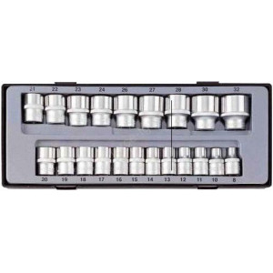 Набор головок 1/2" 12 гр.  8 - 32м 21 пр. в ложементе//FORCE